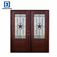 Fangda 3/4 ferro grade estrela mogno exterior duplo portas